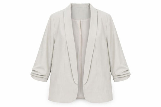 Pieces Women Beige Regular Fit Single-Breasted Blazer Size S