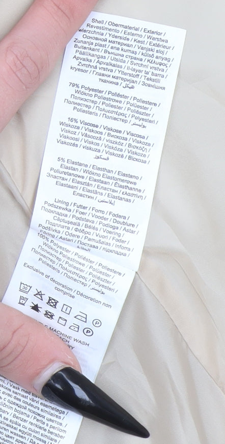 Pieces Women Beige Regular Fit Single-Breasted Blazer Size S
