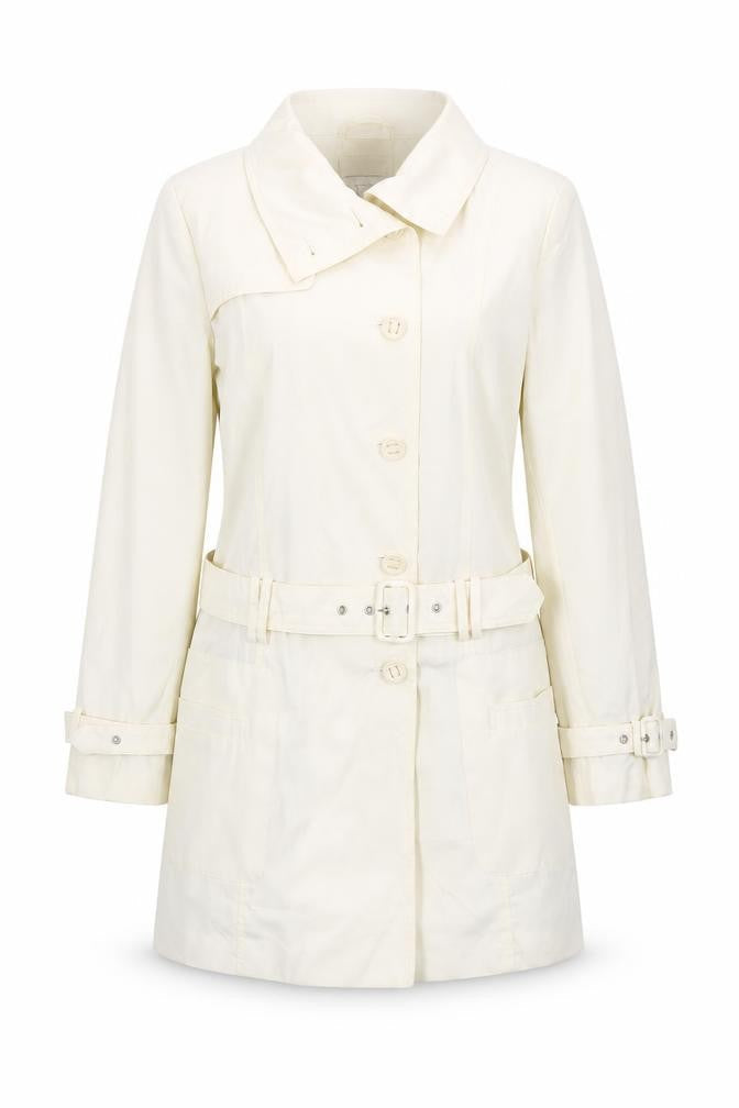 Yazz Exclusive Womens Ivory Belted Trench Coat Size 10