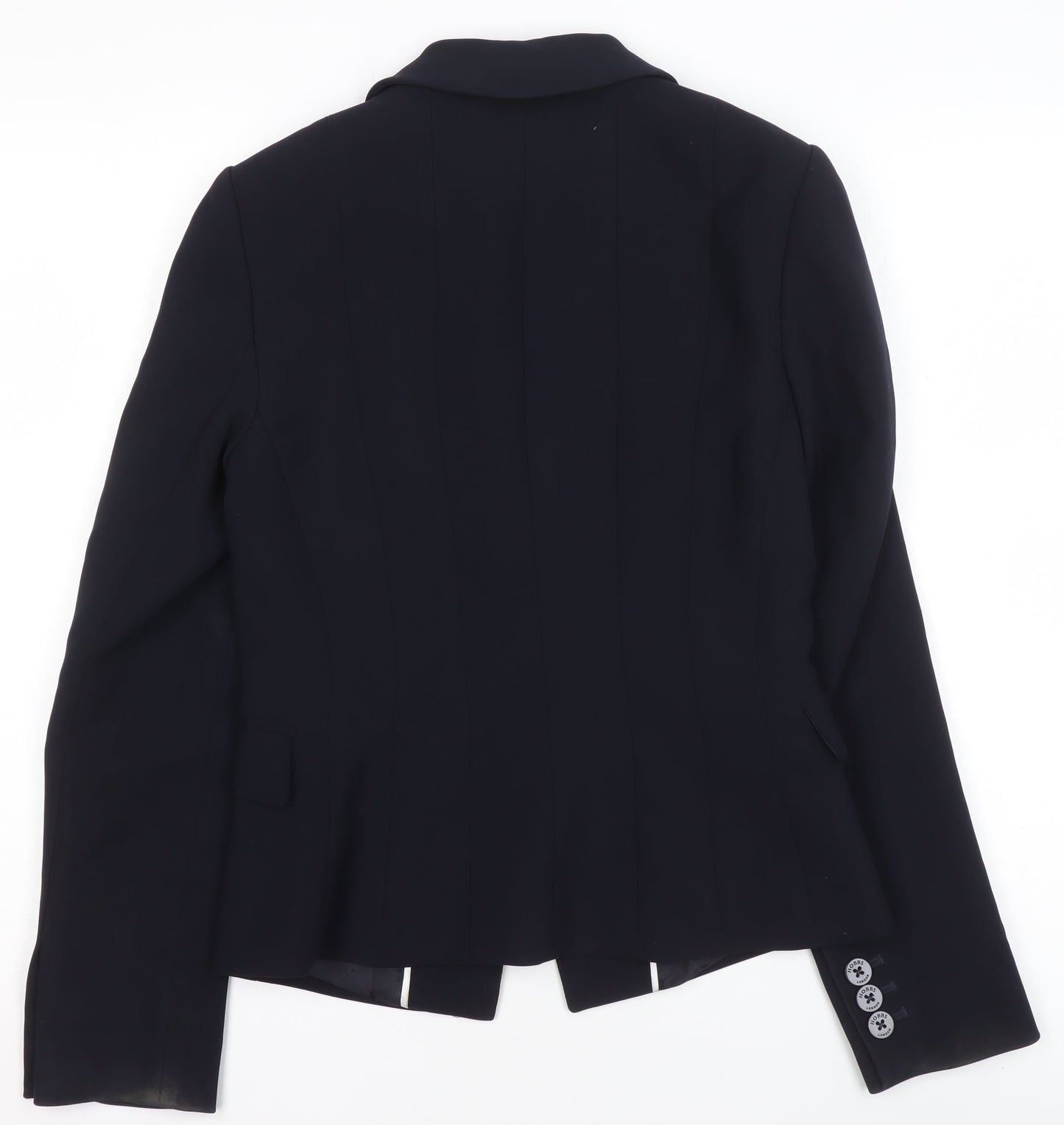 Hobbs Women Black Wool-Blend Slim Fit One Button Blazer UK 8