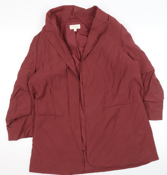 Next Women’s Red Blazer Size 14 Regular Mid-Length Lined Jacket