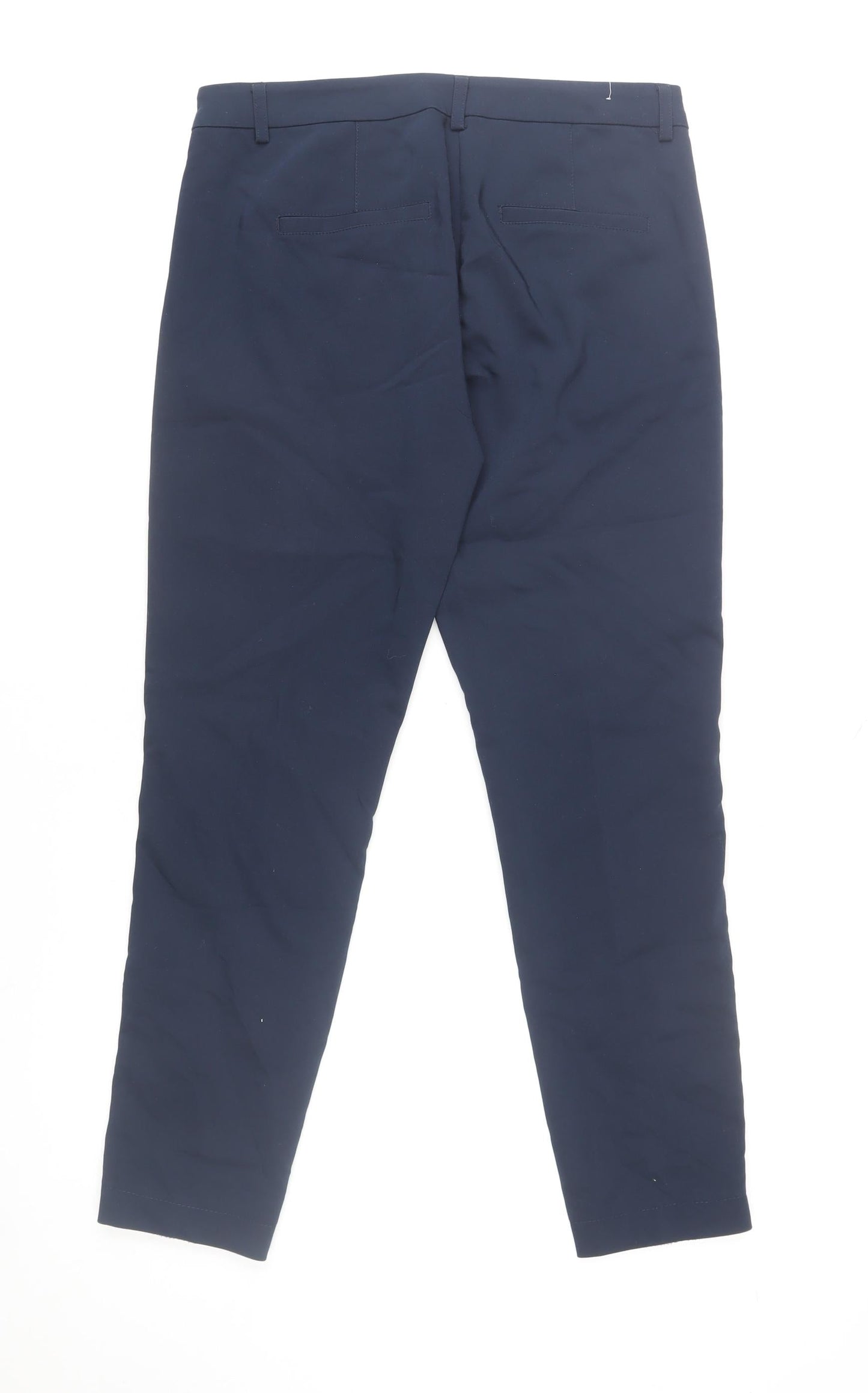 Fransa Women Blue Slim Fit Ankle Trousers Size 8