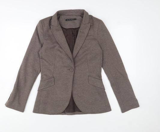 AGGI Women's Brown Wool Blend Slim Fit Blazer Size 6