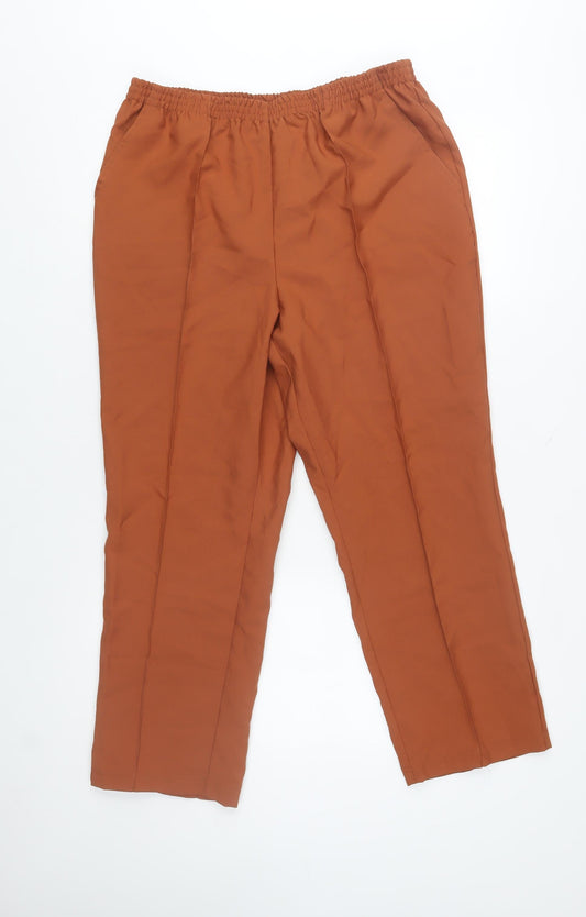 Damart Women’s Brown Size 16 Straight Leg Elastic Waist Trousers