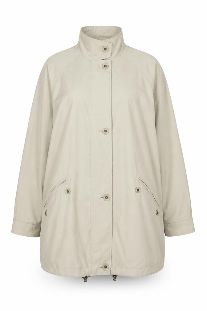 Marks & Spencer Women’s Beige Mid-Length Rain Coat Size 14 Water Resistant Classic Style