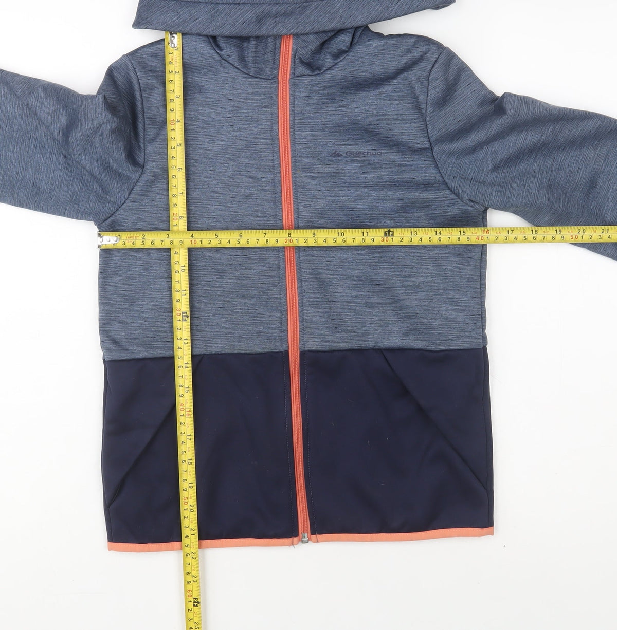 Decathlon Girls Blue Hooded Full Zip Activewear Jacket 14 Years