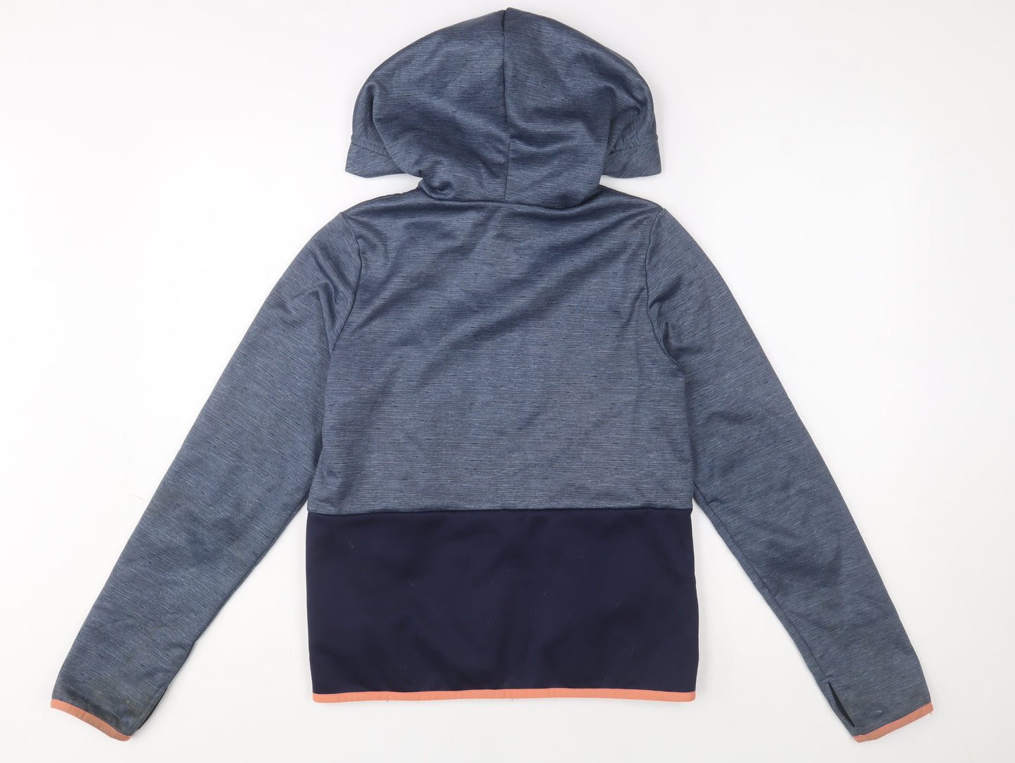 Decathlon Girls Blue Hooded Full Zip Activewear Jacket 14 Years