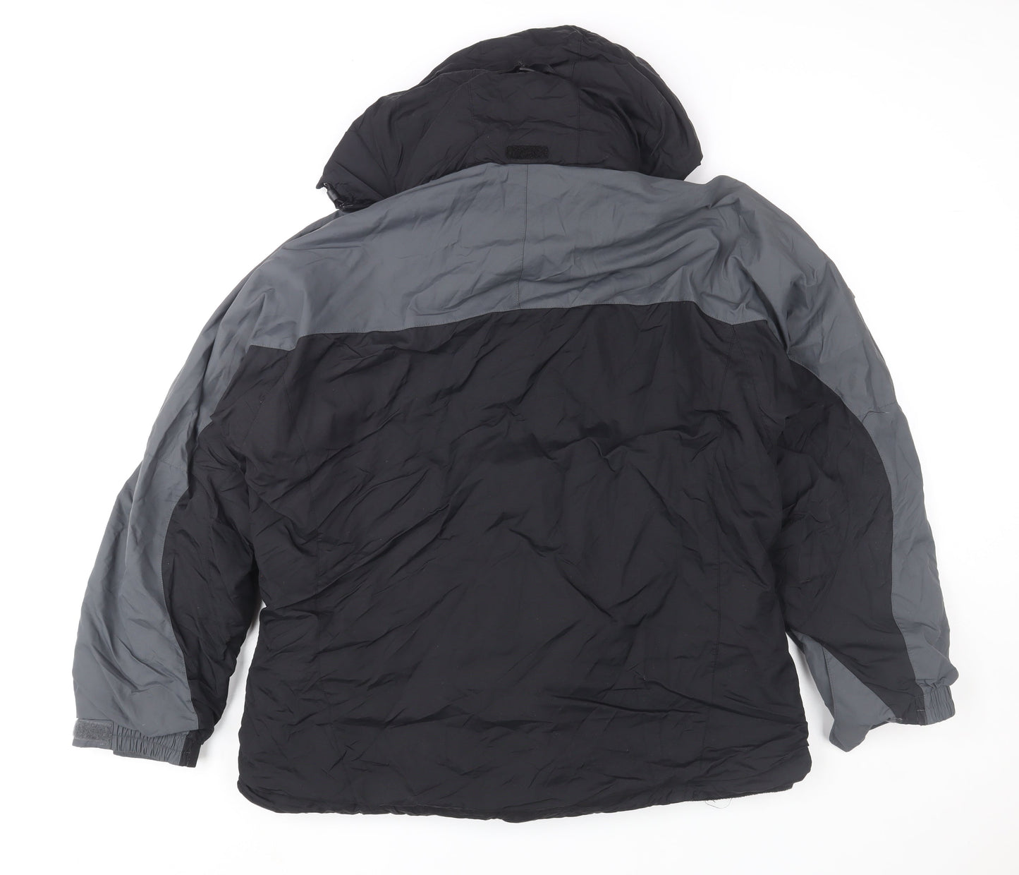 Mountainlife Women Black Grey Hooded Waterproof Puffer Jacket Size 18