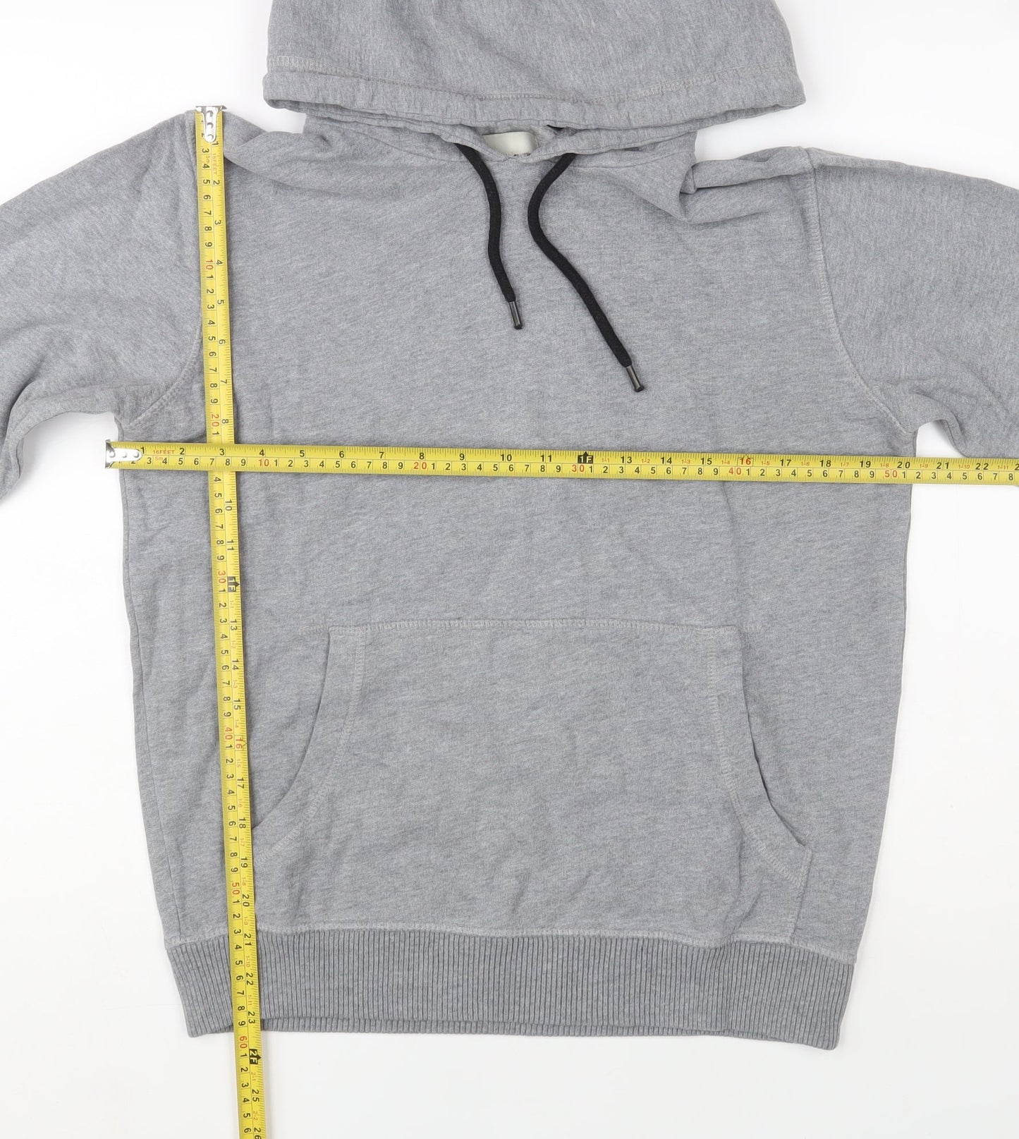Springfield Men's Grey Pullover Hoodie XS Fleece Cotton Blend