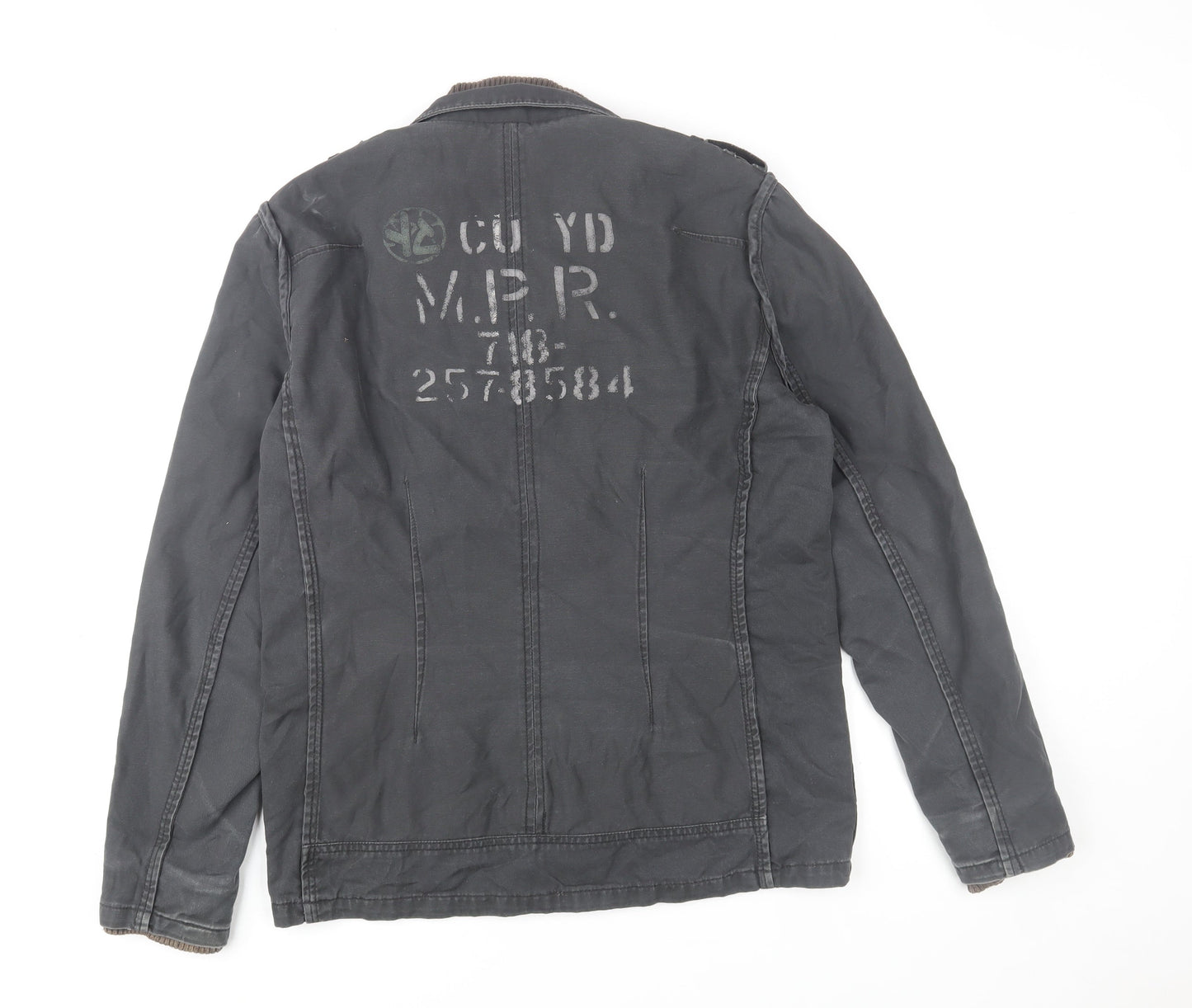 River Island Men’s Black Cotton Military Jacket S