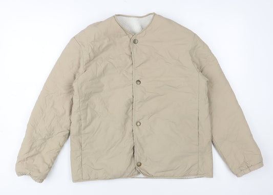 Uniqlo Girls Beige Quilted Mid-Length Jacket Size 11-12 Years