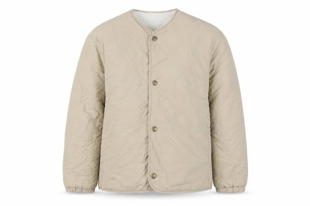 Uniqlo Girls Beige Quilted Mid-Length Jacket Size 11-12 Years