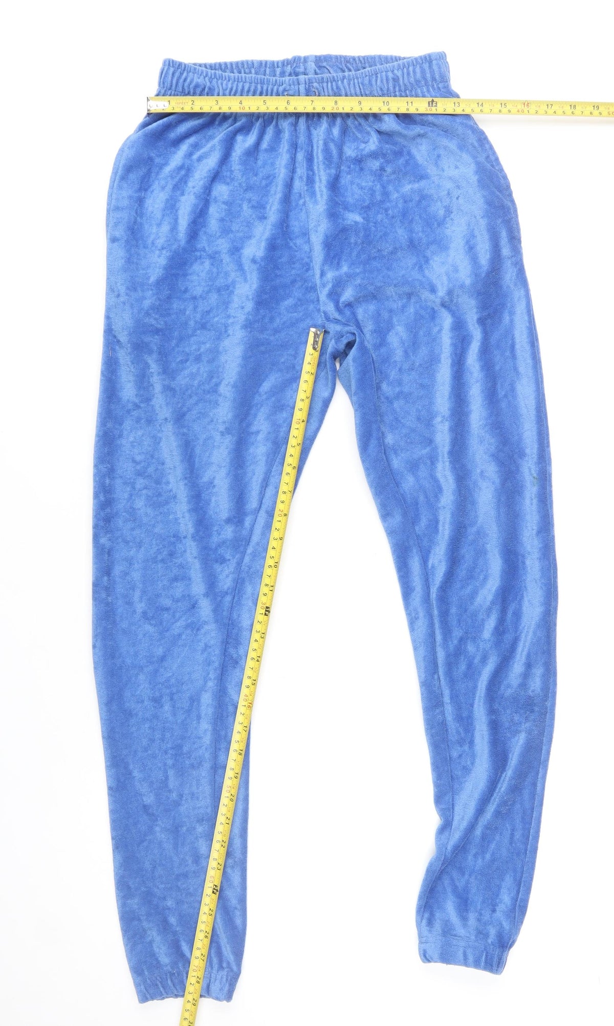 PrettyLittleThing Women Blue Velour Jogger Trousers Size 10