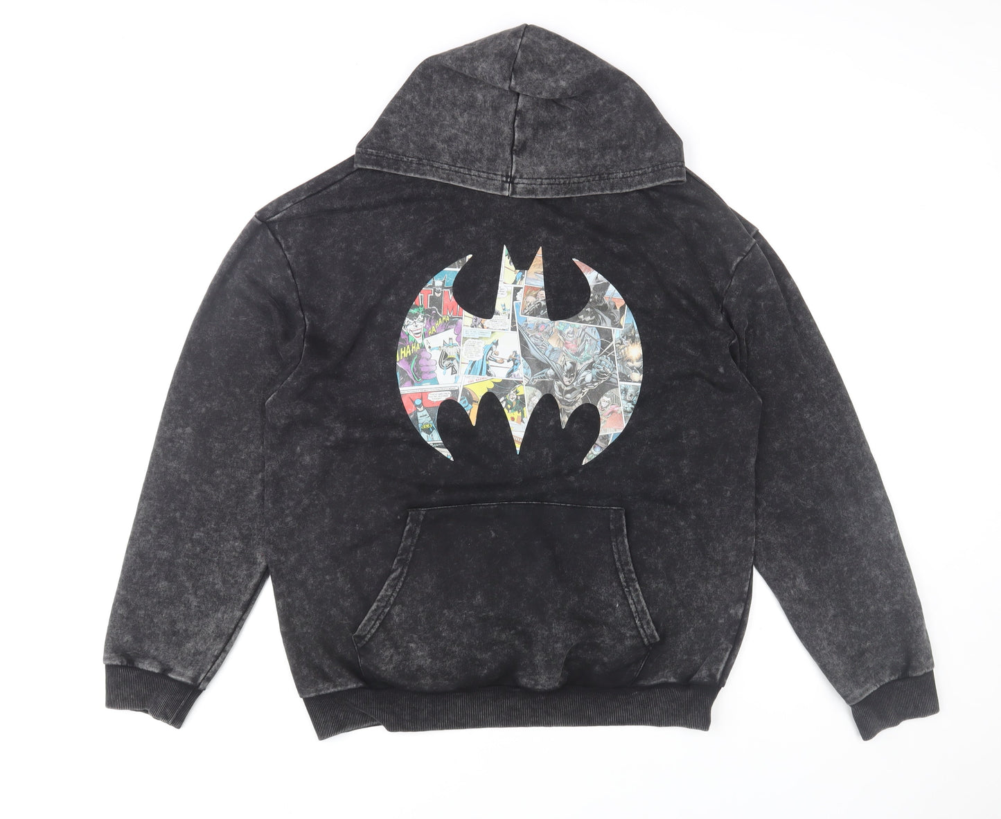 ROMWE Men’s Black Batman Graphic Pullover Hoodie Size M