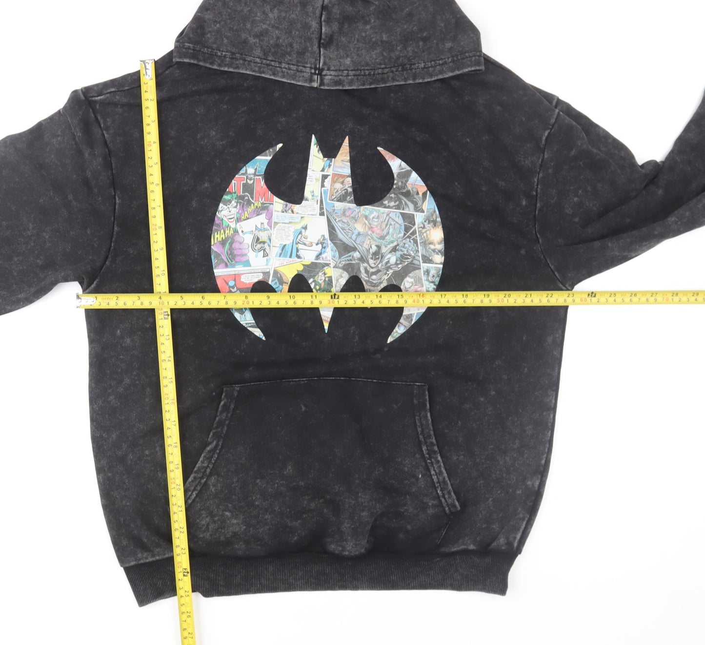 ROMWE Men’s Black Batman Graphic Pullover Hoodie Size M