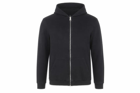 White Threads Men's Black L Basic Hooded Zip Activewear Jacket