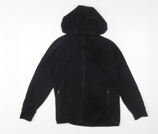 Next Boys Black Hooded Zip Fleece Jacket 11 Years Regular Fit