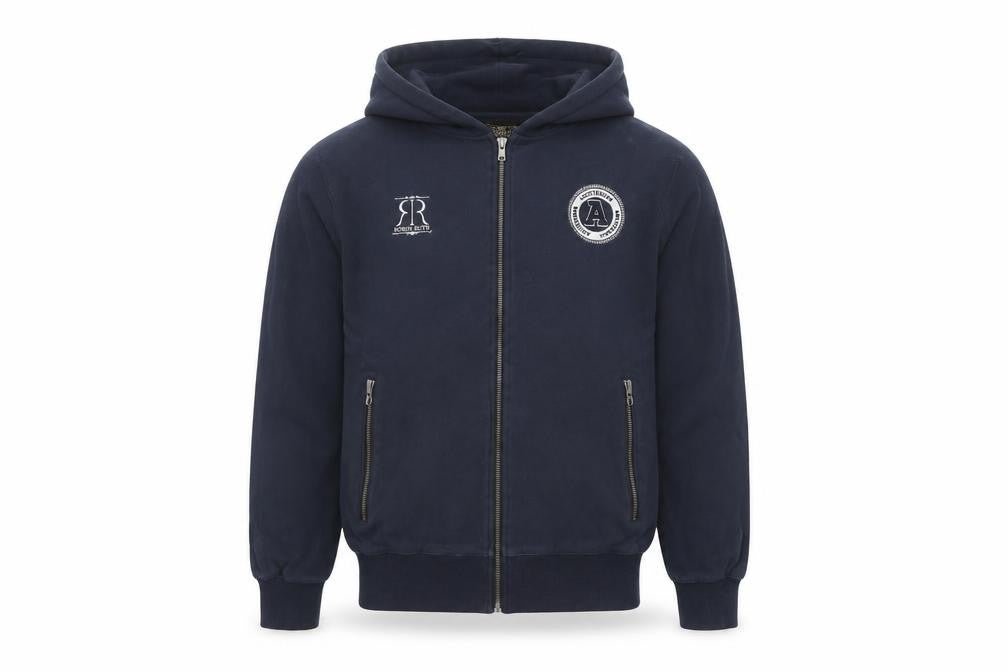 Robin Ruth Men Blue L Basic Hooded Full Zip Cotton Jacket