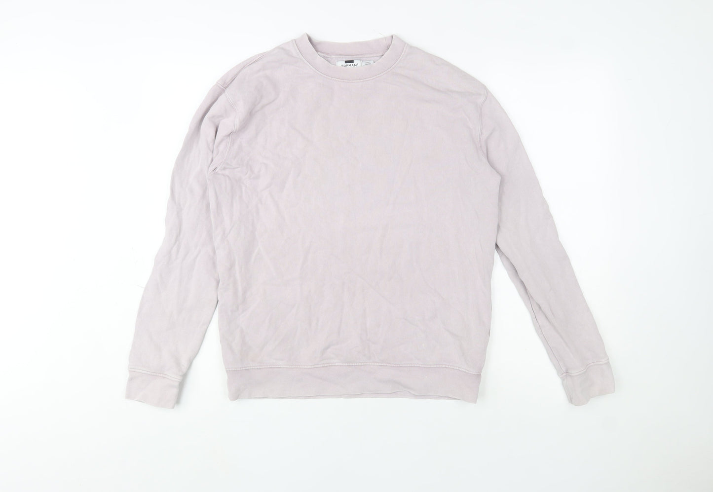 Topman Men’s Beige XS Crew Neck Cotton Pullover Sweatshirt