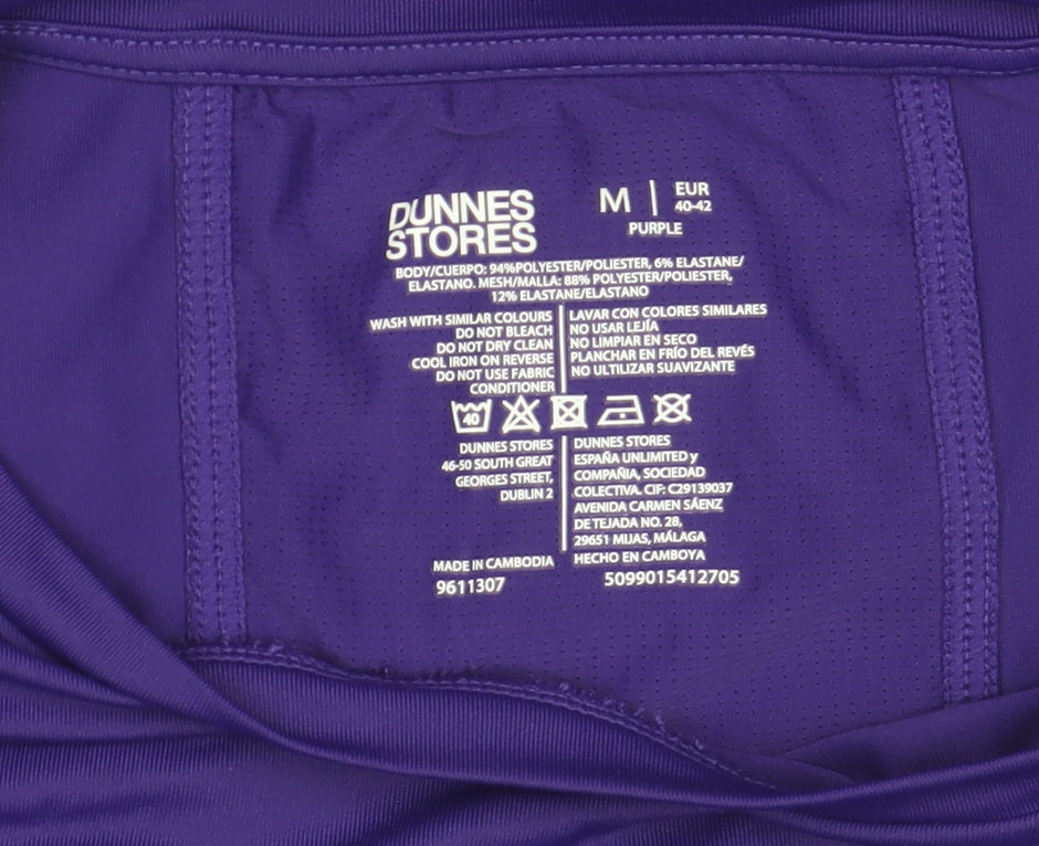 Dunnes Women Purple Active T-Shirt M Polyester Elastane