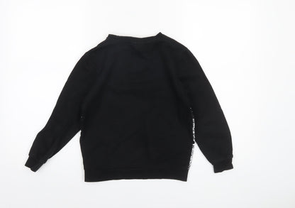 Close-up detail of Tu boys’ black pokémon pikachu sweatshirt 9 years long sleeve graphic pullover