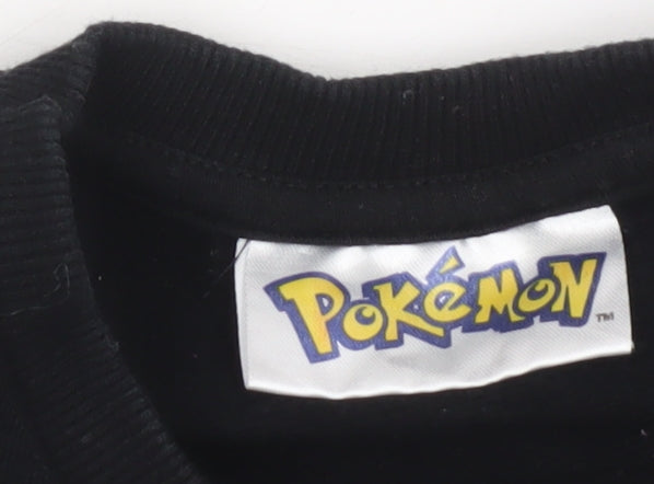 Tu Boys Black Pokémon Pikachu Sweatshirt 9 Years Long Sleeve Graphic Pullover