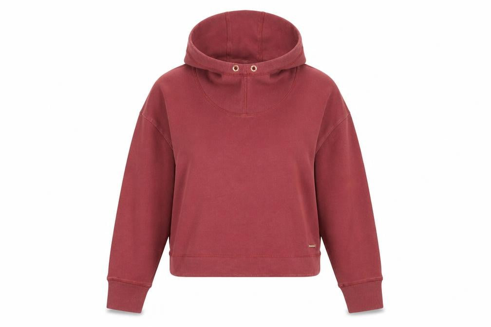 Sweaty Betty Womens Burgundy L Pullover Hoodie Relaxed Fit Cropped Sweatshirt