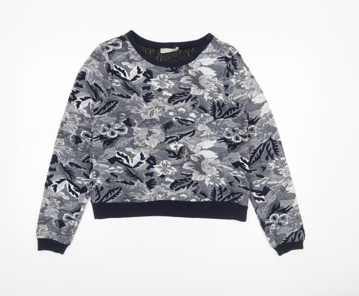 Betty & Co Women's Blue Floral Long Sleeve Pullover Sweatshirt Size 8