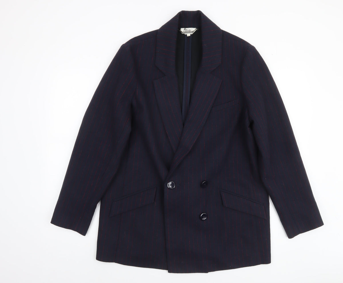 Nine by Savannah Miller Women’s Navy Pinstripe Double-Breasted Blazer Size 14