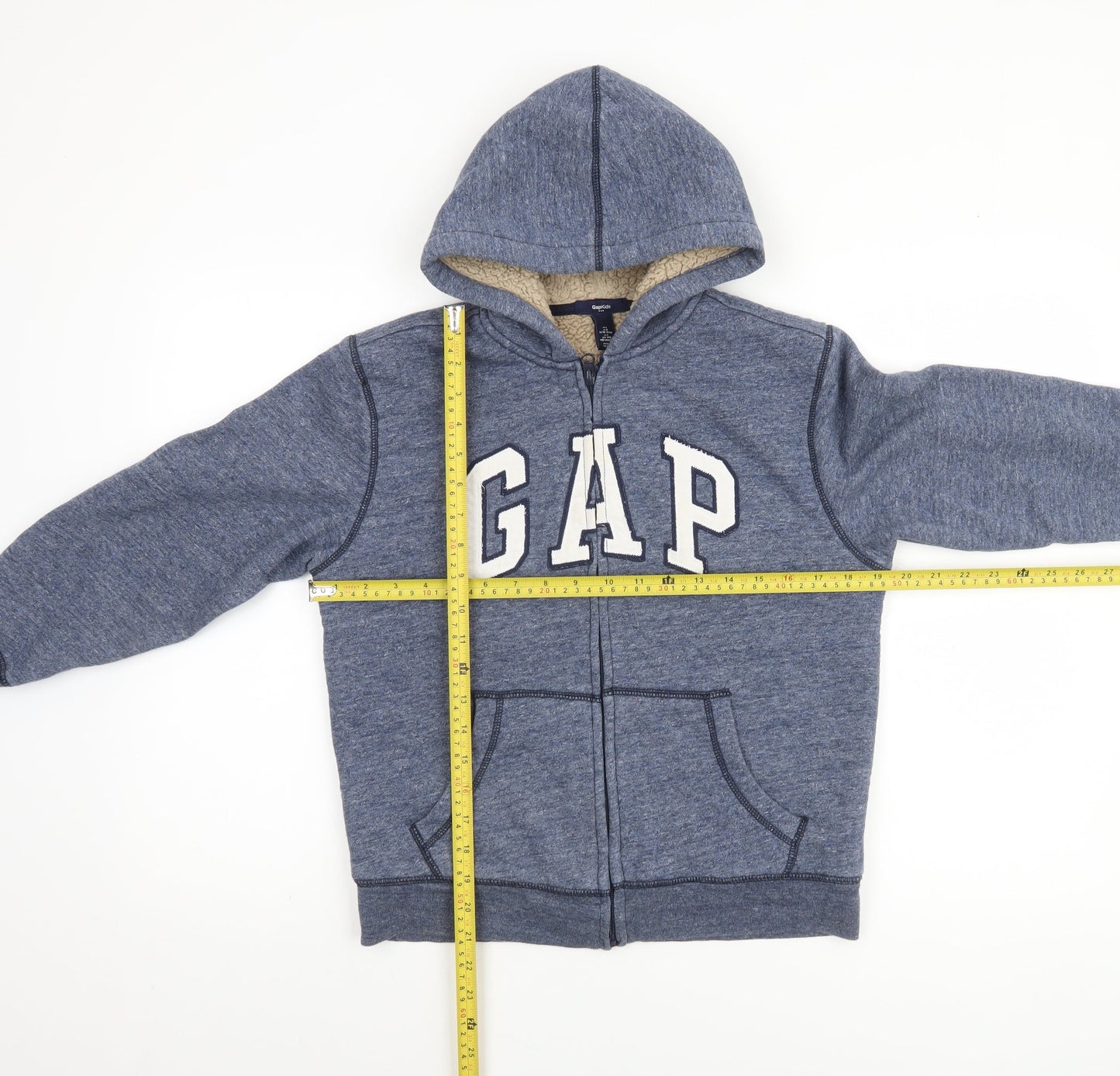 GAP Boys Blue Full Zip Hooded Sweatshirt 10-11 Years Sherpa Lined