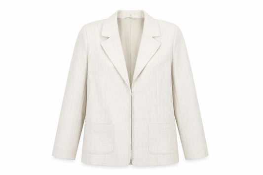 EWM Women’s Beige Polyester Blazer Jacket UK 14 Tailored Fit