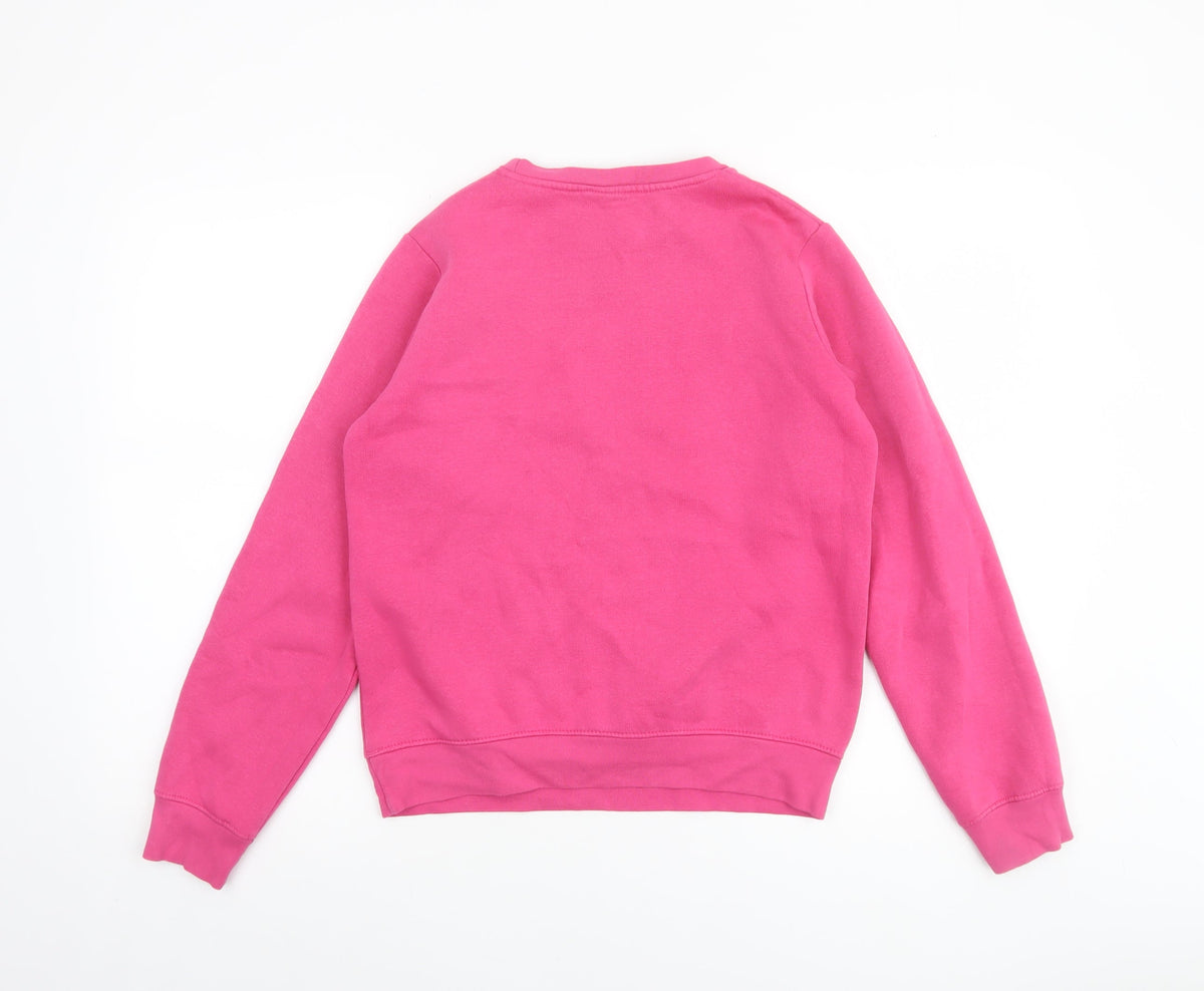 Bench Girls Pink Logo Pullover Sweatshirt 13 Years Fleece Crew Neck