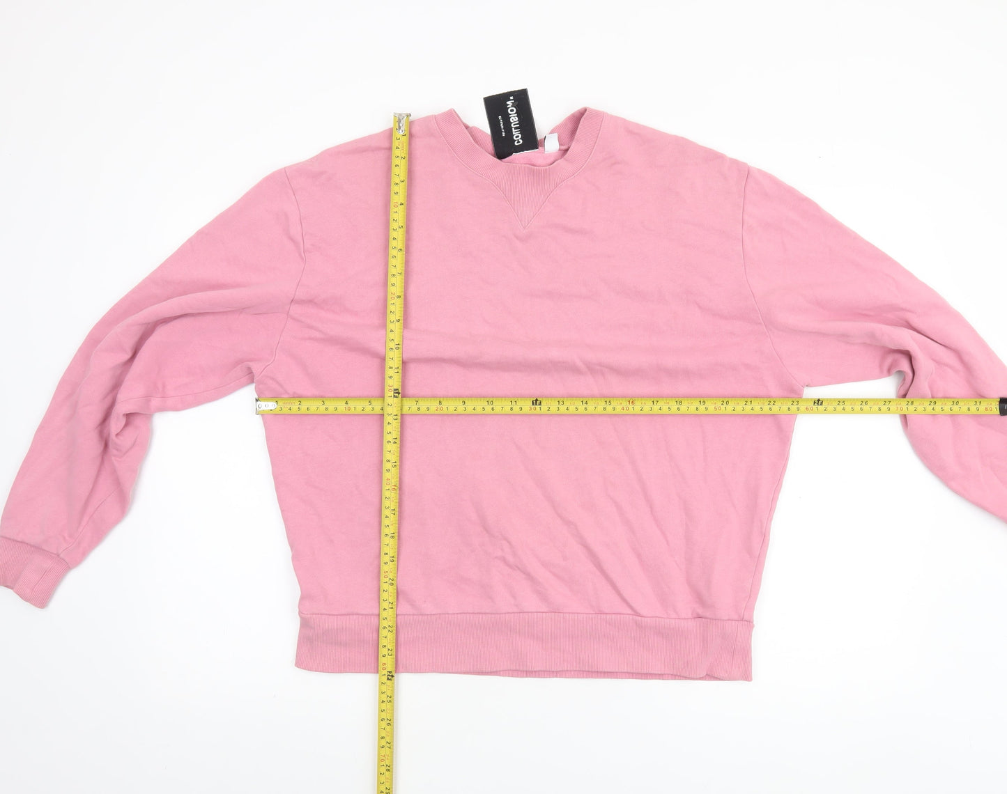 Collusion Womens Pink Cotton Pullover Sweatshirt Size S