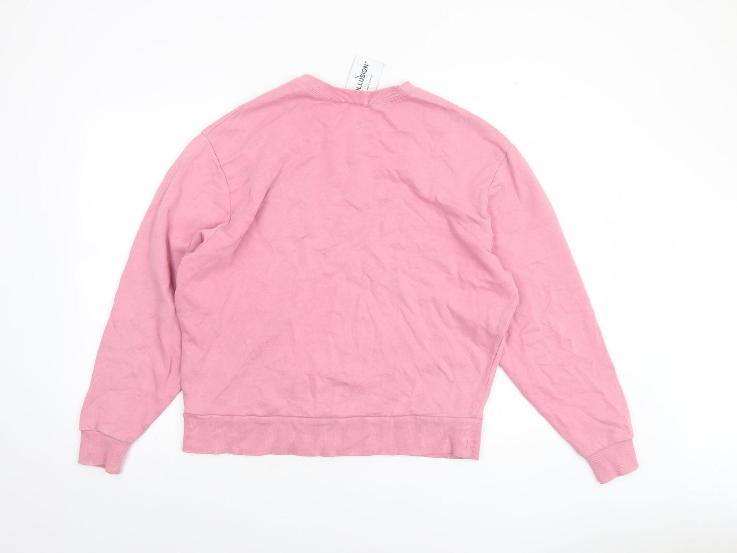 Collusion Womens Pink Cotton Pullover Sweatshirt Size S