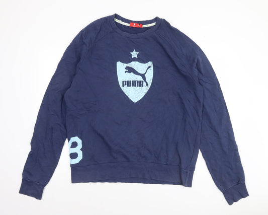 Puma Men's Blue XL Crew Neck Pullover Sweatshirt Sports Cotton