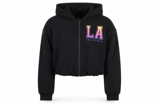 Primark Girls Black Full Zip LA California Hoodie 13-14 Years