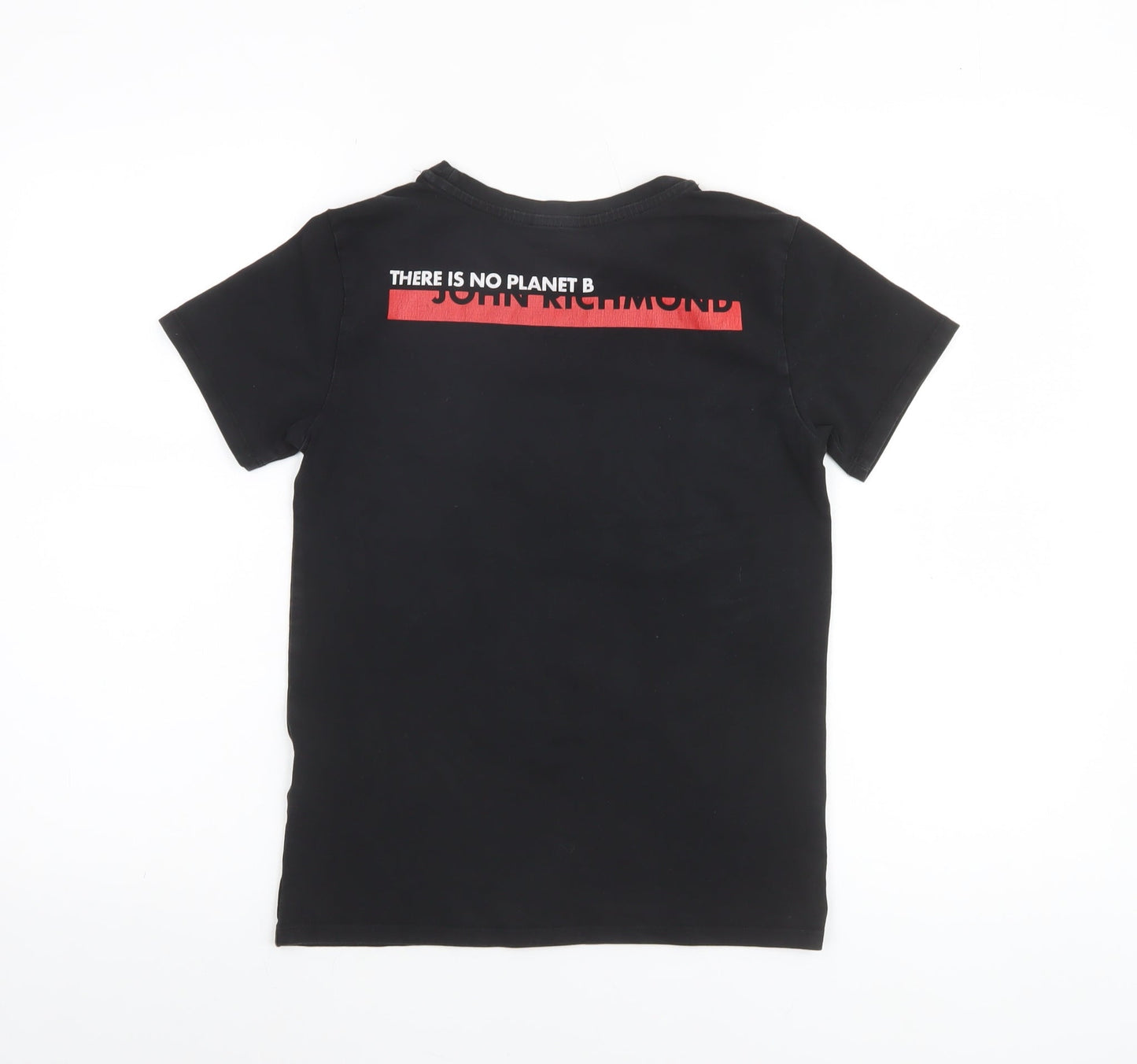 John Richmond Boys Black Graphic Print Cotton T-Shirt Age 10