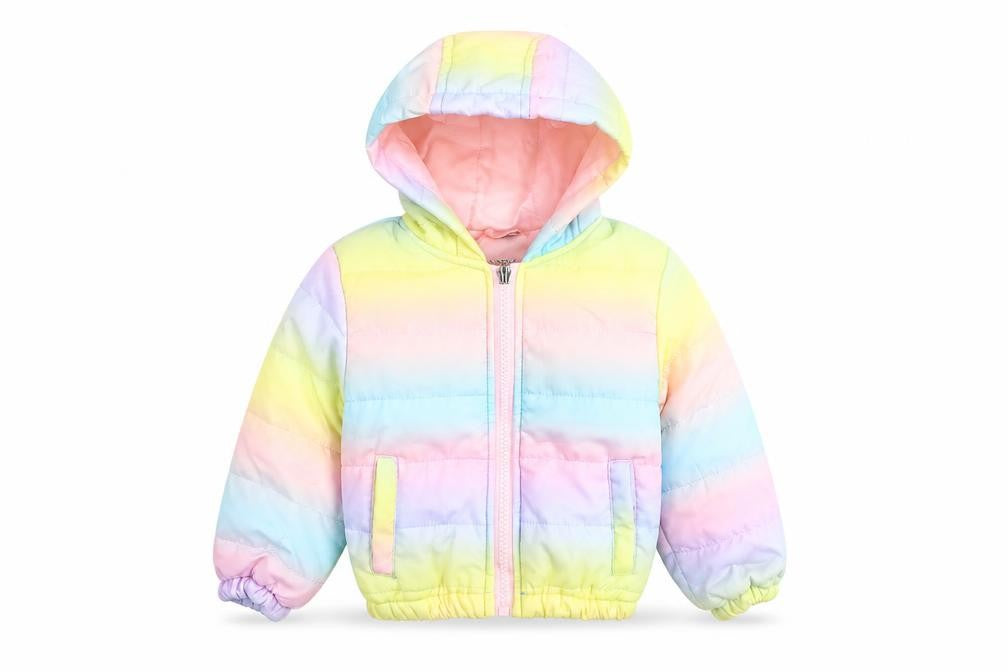 Pink Rabbit Unisex Baby Multicoloured 6-9M Hooded Puffer Jacket