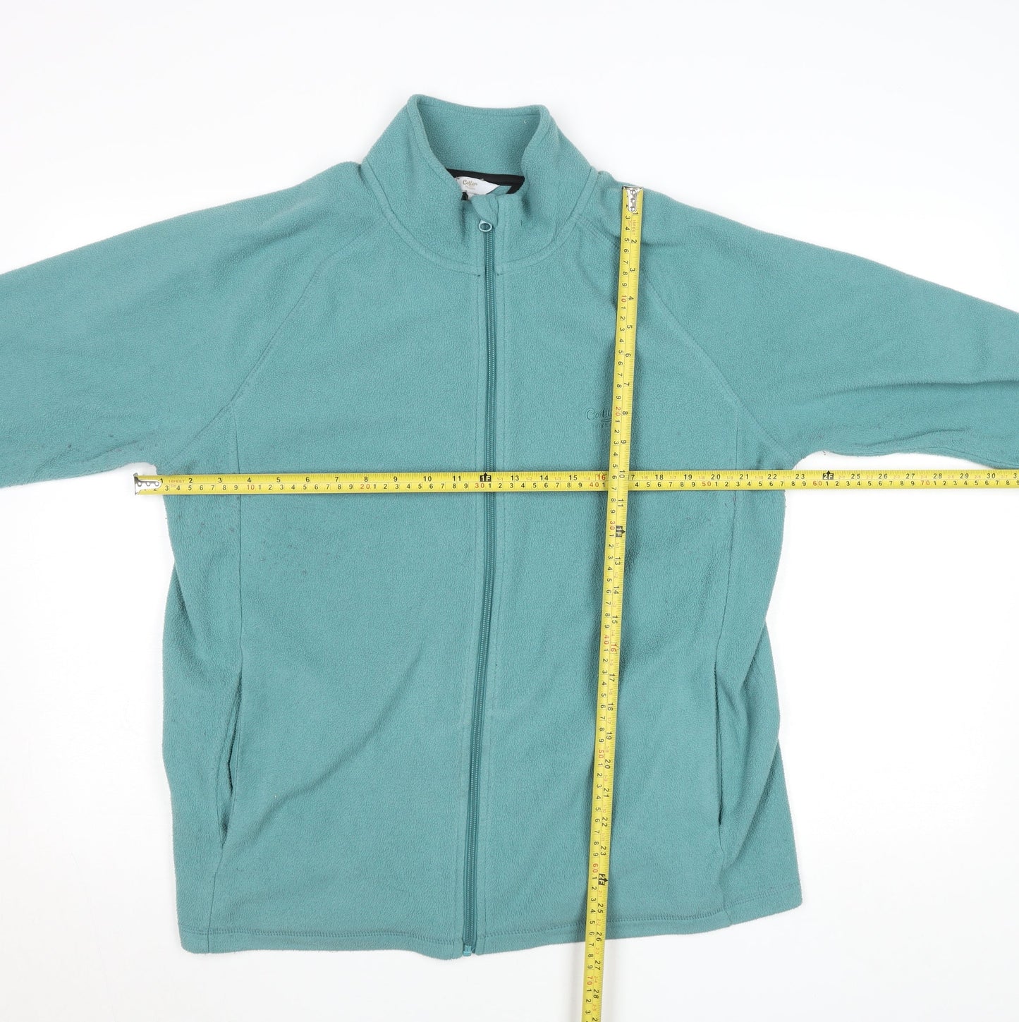 Cotton Traders Men's Sea Green Fleece Full Zip Jacket Size L