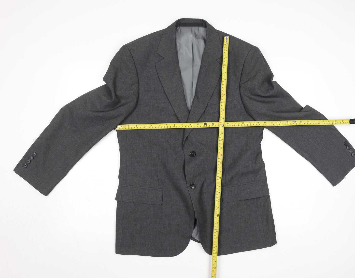 Marks and Spencer Men's Grey Wool Blend Classic Blazer 42R