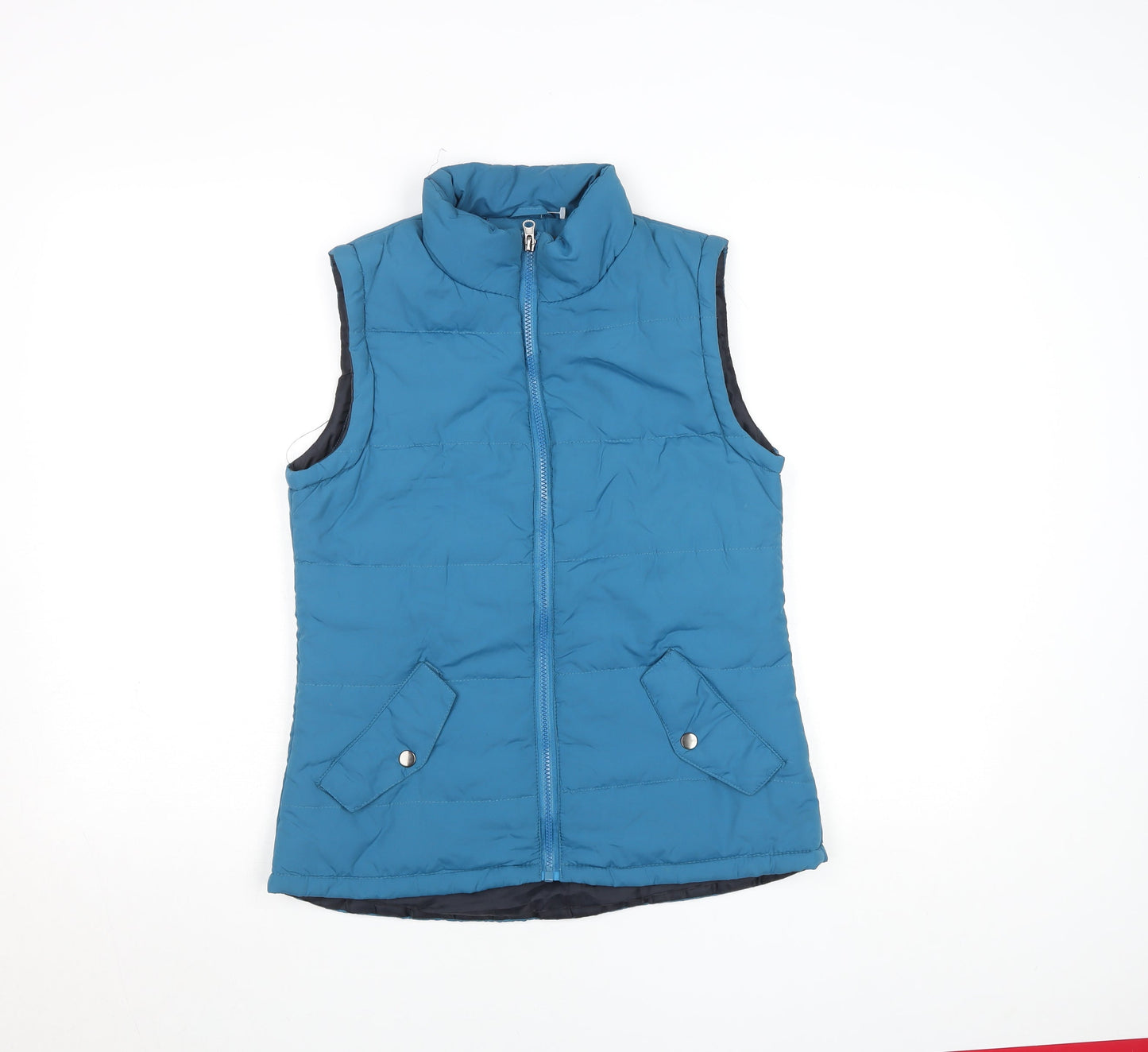 Tru Womens Blue Size 10 Quilted Puffer Waistcoat with Zip Pockets