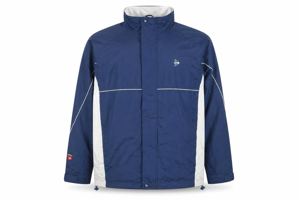 Dunlop Men's Blue and Grey Windbreaker Jacket Size L Polyester Waterproof