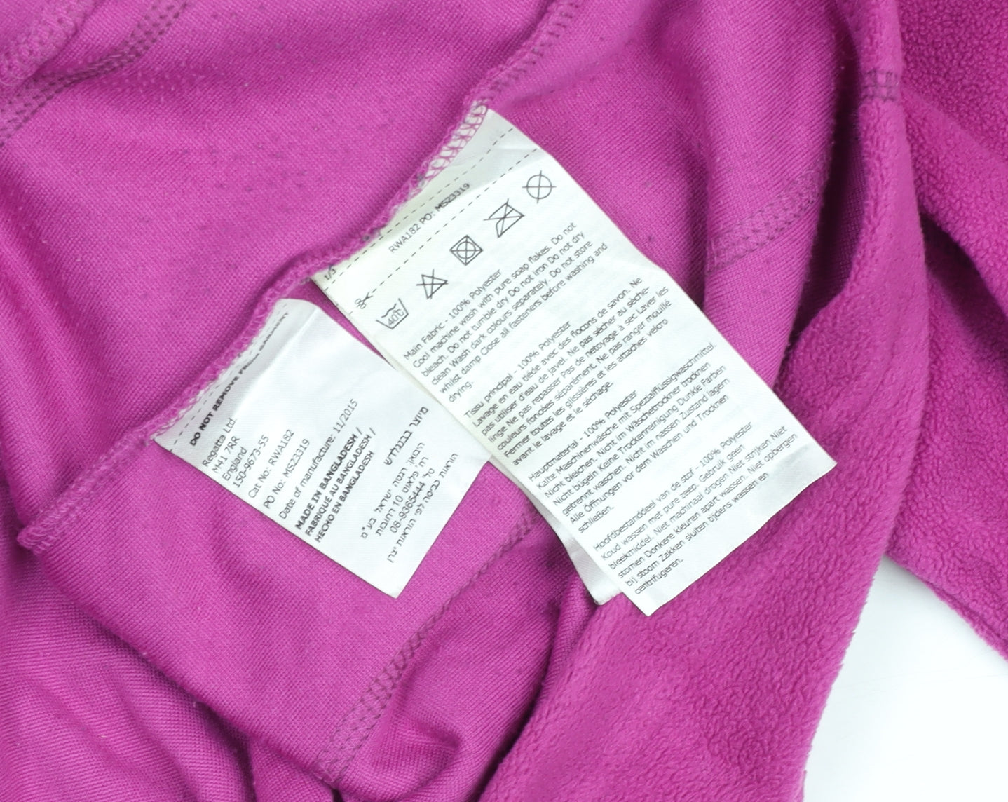 Regatta Womens Purple Fleece Full Zip Jacket Size 22 Plus