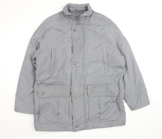 Dannimac Men Grey Polyester Parka Jacket Size 42 Regular