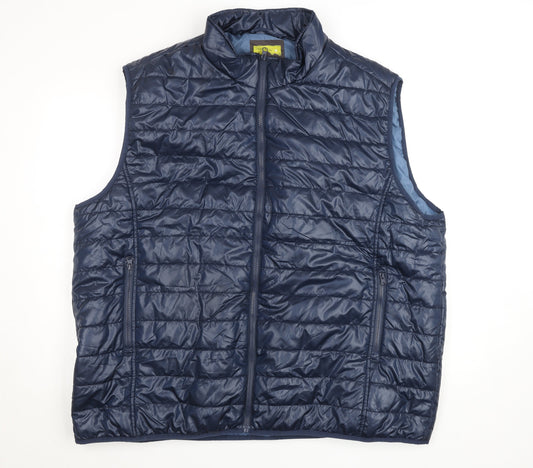 Atlas For Men Blue Puffer Waistcoat Men's L Regular Lightweight Zip Vest