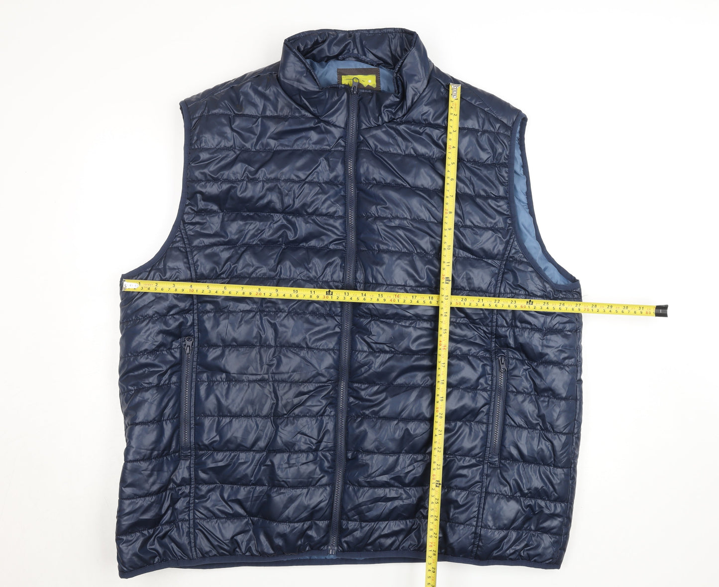 Atlas For Men Blue Puffer Waistcoat Men's L Regular Lightweight Zip Vest