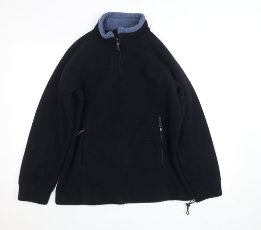 Marks and Spencer Women's Black Fleece Full Zip Jacket Size 8