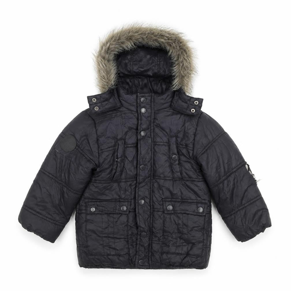 Firetrap Girls Black Faux Fur Hooded Puffer Jacket 4-5 Years