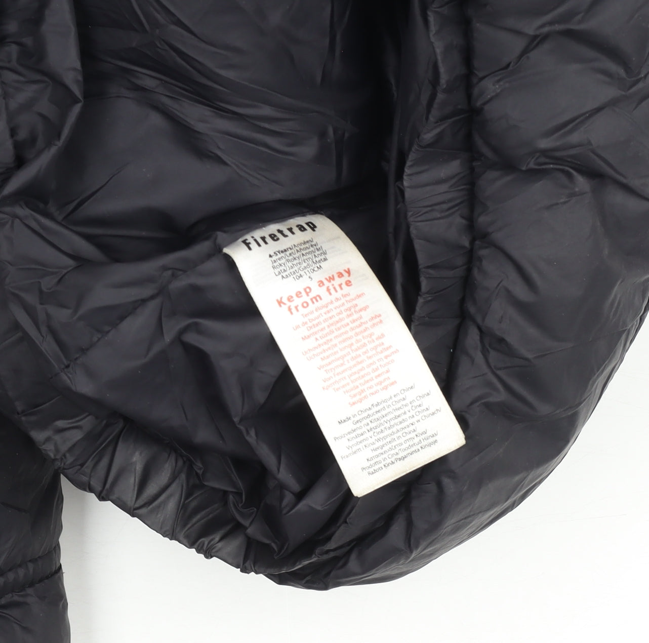 Firetrap Girls Black Faux Fur Hooded Puffer Jacket 4-5 Years