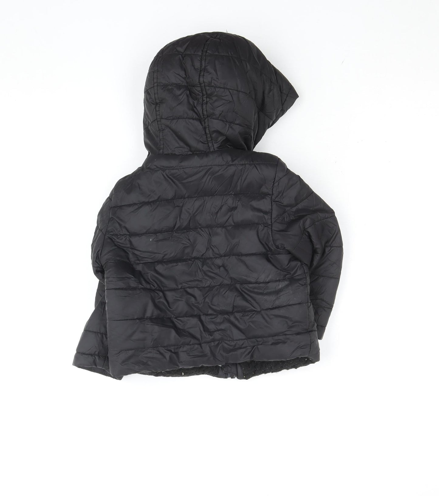 Michael Kors Black Unisex Baby Puffer Jacket 2T Hooded Quilted Winter Coat